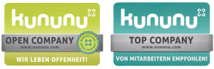 Gütesiegel kununu für on-geo als Top-Arbeitgeber in Erfurt